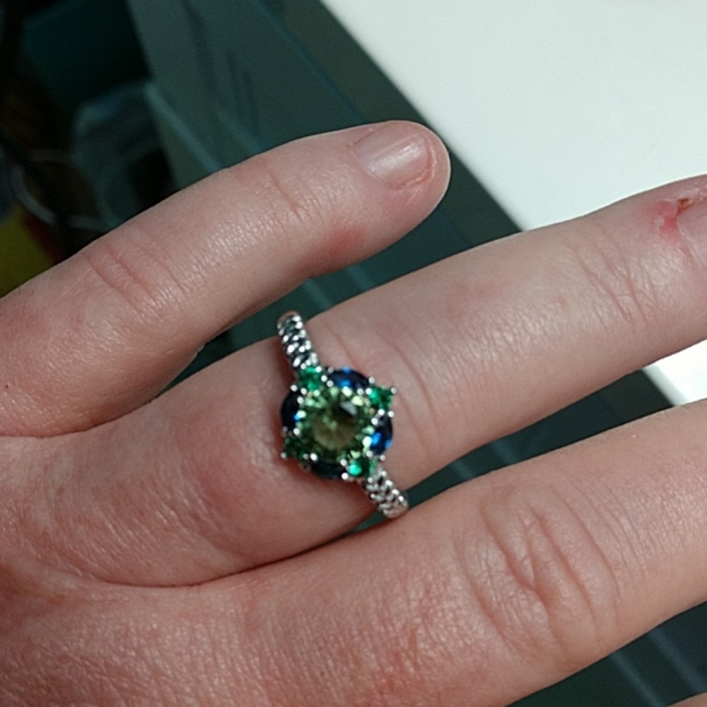 Beautiful blue and green gemstone ring 😍😍